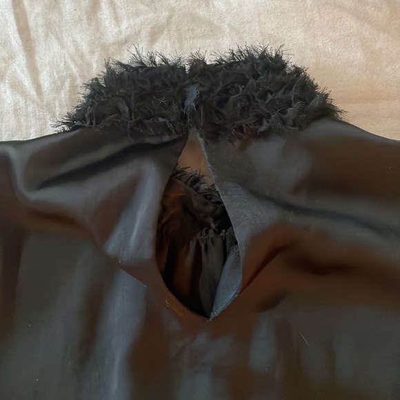 Zara Flowy Dressy Black Tank with Ruffle Collar sz XS - Picture 6 of 6